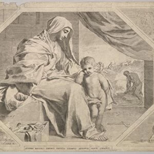 Holy Family Engraving fourth state four BN sheet