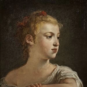 Hugues Taraval Portrait young girl birdcage painting