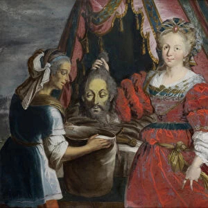 Judith head Holofernes 1744 reverse glass painting