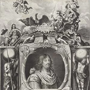 Portrait of King Charles Gustav of Sweden, Pieter Nolpe, Anonymous, 1654 - 1660
