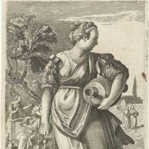 Samaritan woman, Karel van Mallery, Philips Galle, Cornelis Kiliaan, 1595 - 1599