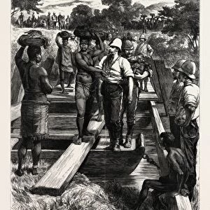 Signs of Peace Zulu Women Crossing a Temporary Bridge Built by the Royal Engineers