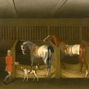 The Stables and Two Famous Running Horses belonging to His Grace, the Duke of Bolton