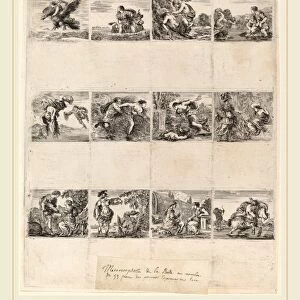 Stefano Della Bella (Italian, 1610-1664), Mythological Playing Cards, 1644, 12 etchings