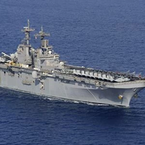 Amphibious assault ship USS Kearsarge conducts operations at sea