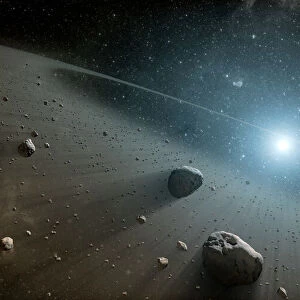 An asteroid belt around the bright star Vega
