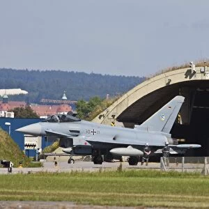 Eurofighter Typhoon of the German Air Force with live IRIS-T missiles