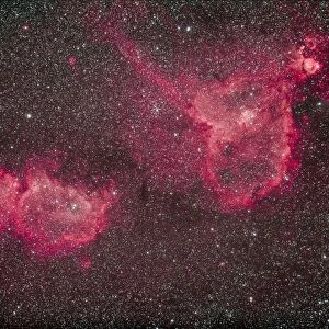 The Heart and Soul Nebula in the constellation Cassiopeia