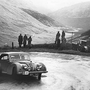 1949 AC 2 litre two door saloon on 1952 RAC rally. Creator: Unknown