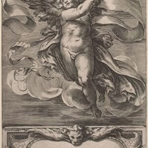 An Allegorical Figure: Non sine labore, 1628. Creator: Cherubino Alberti