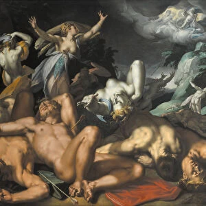 Apollo and Diana Punishing Niobe by Killing her Children, 1591. Artist: Bloemaert, Abraham (1566-1651)