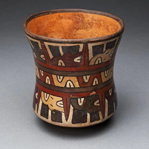 Beaker Depicting Rows of Abstract Human Heads, 180 B. C. / A. D. 500. Creator: Unknown