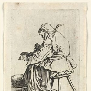 The Beggars: Old Woman and Cats, c. 1623. Creator: Jacques Callot (French, 1592-1635)
