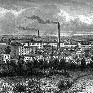 Bessbrook Mills and village, County Armagh, Ireland, c1880
