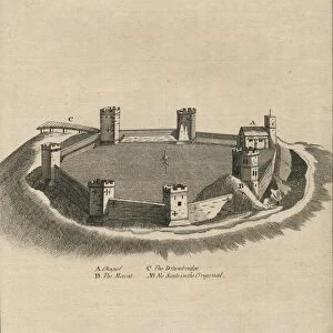 Birds-Eye View of Oxford Castle in Oxfordshire, c1800
