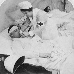 In a British field hospital on the Tugela River, South Africa, 2nd Boer War, 1900. Artist: Underwood & Underwood