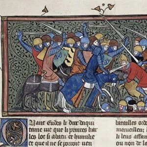 Charles Martel at the Battle of Tours, ca 1332-1350. Creator: Anonymous