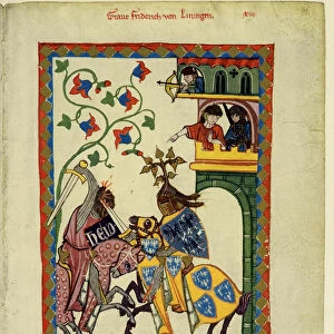Count Friedrich II von Leiningen (From the Codex Manesse), Between 1305 and 1340. Artist: Anonymous