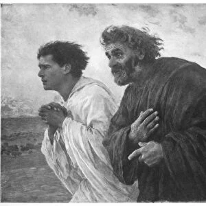 The Disciples Peter and John Running to the Sepulchre on the Morning of the Resurrection, c1898, ( Artist: Eugene Burnand