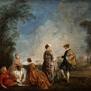 An Embarrassing Proposal, 1715-1716. Artist: Jean-Antoine Watteau