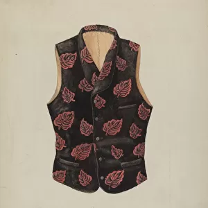 Embroidered Velvet Vest, c. 1937. Creator: Majel G. Claflin