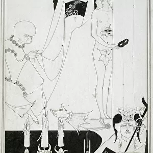 Enter Herodias. Illustration for Salome by Oscar Wilde. Artist: Beardsley, Aubrey (1872?1898)