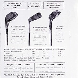 Golf Clubs from a catalogue