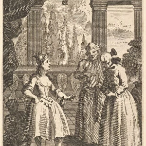 Gulliver Presented to the Queen of Babilary, Frontispiece to "The Travels of Mr