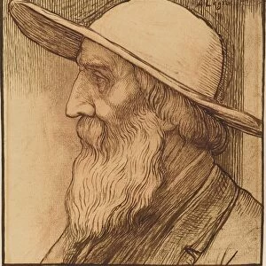 Head of an Old Man with a Wide-Brimmed Hat. Creator: Alphonse Legros
