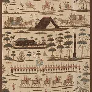 The Irish Volunteers (Furnishing Fabric), Kildare, 1782. Creator: Thomas Harpur