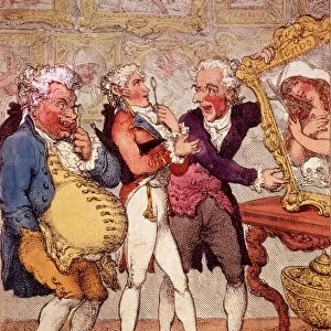Italian Picture Dealers Humbugging My Lord Anglaise, pub. 1812 (hand coloured engraving)