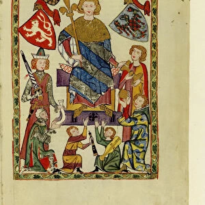 King Wenceslaus II of Bohemia (From the Codex Manesse), Between 1305 and 1340. Artist: Anonymous