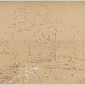 Landscape with Man Fishing, Conway, New Hampshire, 1851. Creator: David Johnson (American