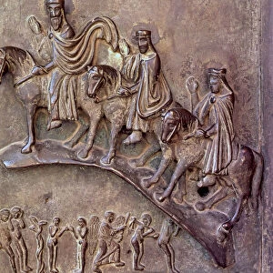 The Magi. Bronze relief at the south gate of the transept of Pisa Cathedral, designed