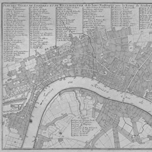 Map of the City of London, the River Thames, the City of Westminster and surrounding areas, 1700
