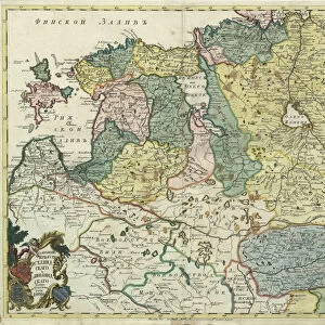 Map of Estonia and Livonia, 1745. Artist: Anonymous master