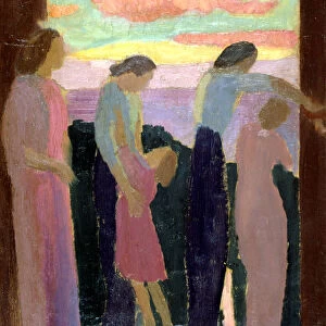 Marthe Denis and the Children on the Balcony, c1900-1940. Artist: Maurice Denis
