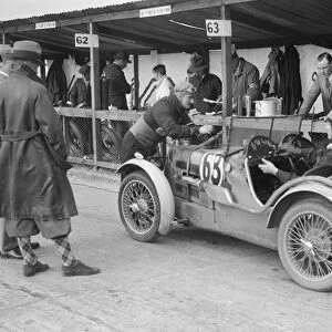 MG C type of TVG Selby and G Hendy in the pits at the JCC Double Twelve race, Brooklands, May 1931