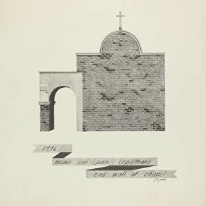Mision San Juan Capistrano - End of Chapel Wall, 1935 / 1942. Creator: James Jones