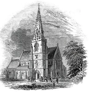 New church at Swindon, on the Great Western Railway, 1845. Creator: Unknown