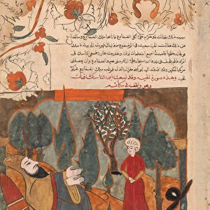 The Old Snake Tells the Tale of Biting the Ascetics Son by Mistake, Folio from a Kalila