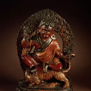 Padmasambhava (Guru Rinpoche, 8th cent) in his form as Dorje Drölö, Subduer of Demons, 18th century. Creator: Unknown