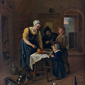 A Peasant Family at Meal-time ( Grace before Meat ), c1665, (1912). Artist: Jan Steen