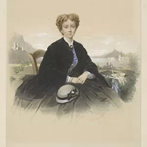 Portrait of Maria Elisabeth Adolphine Waller-Schill, 1866. Creator: Louis Chantal