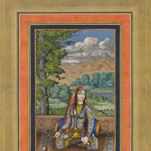 Portrait of a Persian Lady, Folio from the Davis Album, ca. 1736-37. Creator: Unknown