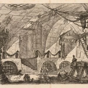 The Prisons: An Arched Chamber with Posts and Chains, 1745-1750