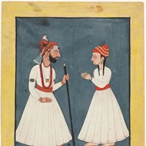 Raja Shamsher Sen with a Youth, 1760-70. Creator: Unknown