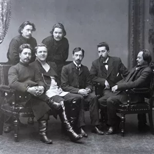 Russian author Maxim Gorky in the Sreda (Wednesday) literature group, 1902