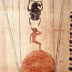 Scarab-beetle, God with Infant Sun and Sun-Disc below, c11th century BC