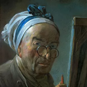 Self-Portrait at the Easel, 1779. Creator: Chardin, Jean-Baptiste Siméon (1699-1779)